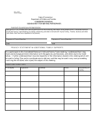 Document preview: Form DCF-3037 Considered Removal Sign in Sheet for Meeting Participants - Connecticut