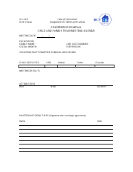 Document preview: Form DCF-3035 Considered Removal Child and Family Team Meeting Agenda - Connecticut