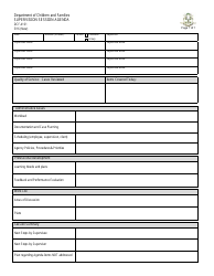 Document preview: Form DCF-4101 Supervision Session Agenda - Connecticut