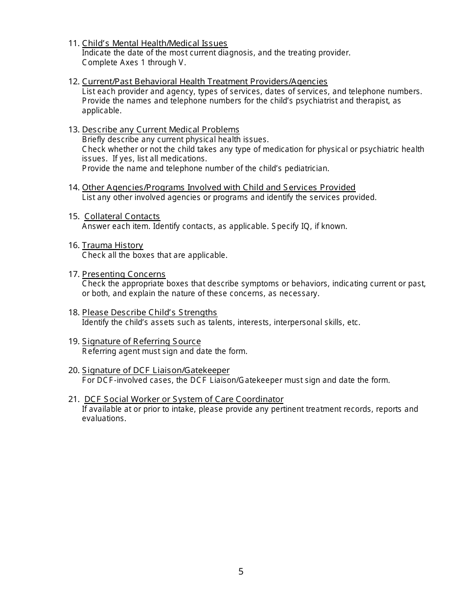Form DCF-4100 Extended Day Treatment Referral Form - Connecticut, Page 5