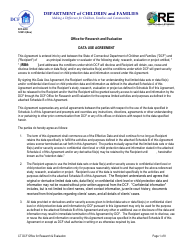 Document preview: Form DCF-4200 Data Use Agreement - Connecticut