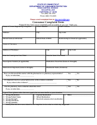 Document preview: Consumer Complaint Form - Prescription Error - Connecticut