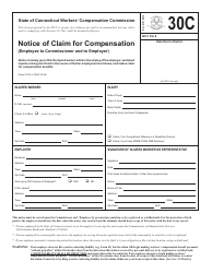 Form 30C Notice of Claim for Compensation (Employee to Commissioner and to Employer) - Connecticut