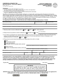 Form JD-VS-5 &quot;Confidential Request for Notification of Status of Inmate&quot; - Connecticut