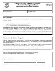 Formulario CN4401(SP)/1 Autorizacion Para Obtener Y/O Divulgar Informacion Protegida De Salud - Connecticut (Spanish), Page 2