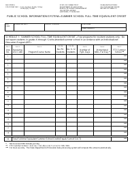 Document preview: Public School Information System Summer School Full-Time Equivalent Credit Form - Connecticut
