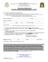 Form DPS-0846-C &quot;Criminal History Record Request Form&quot; - Connecticut