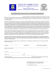 Form DPS-249-C &quot;Authorization for Release of Personal Information&quot; - Connecticut
