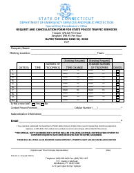 Form DPS-691- -1 Request and Cancellation Form for State Police Traffic Services - Connecticut, Page 3