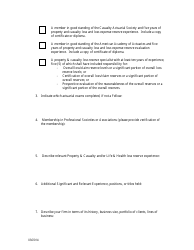 Application for Recognition - Captive Insurance Company Actuarial Services and Opinions and/or Loss Reserve/Expense Certification - Connecticut, Page 2