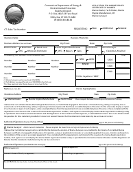 Application for Marine Dealer Certificate of Number - Connecticut