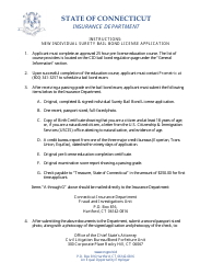 Connecticut Surety Bail Bond Initial License Application Form - Connecticut