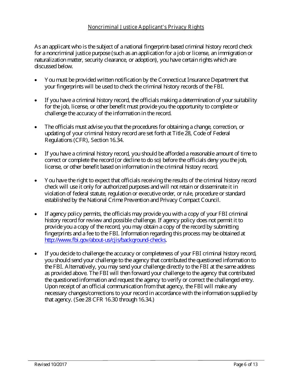 Connecticut Surety Bail Bond Initial License Application Form - Connecticut, Page 6