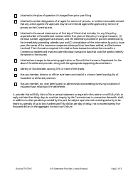 Life Settlement Provider Renewal Application Form - Connecticut, Page 2