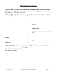 Life Settlement Provider Renewal Application Form - Connecticut, Page 3