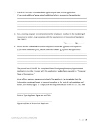 Rental Car Agency Permit Application Form - Connecticut, Page 2