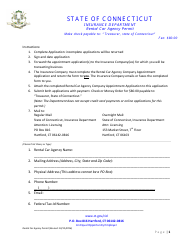 Document preview: Rental Car Agency Permit Application Form - Connecticut