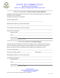 Rental Car Agency Company Appointment Application Form - Connecticut