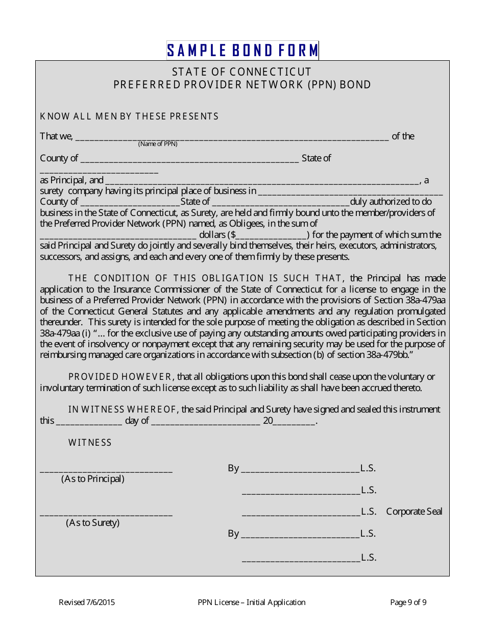 Connecticut Preferred Provider Network Ppn License Application Form Fill Out Sign Online 6513