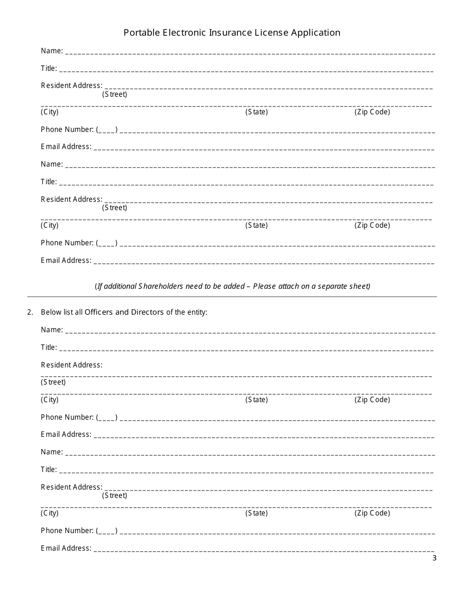 Portable Electronic Insurance License Application Form - Connecticut, Page 3