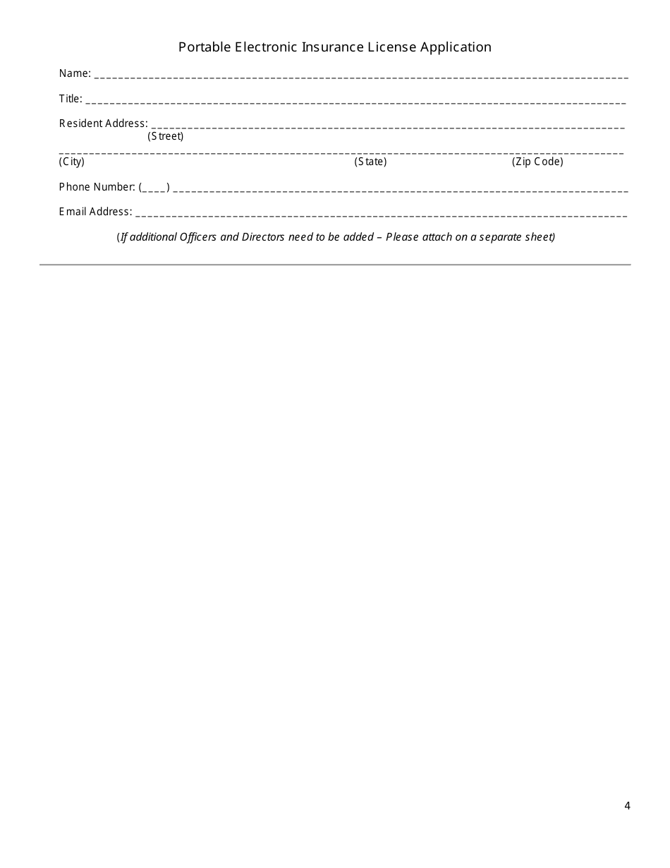 Portable Electronic Insurance License Application Form - Connecticut, Page 4