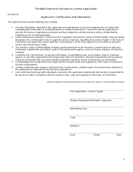 Portable Electronic Insurance License Application Form - Connecticut, Page 5