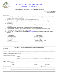 &quot;Portable Electronic Insurance License Application Form&quot; - Connecticut