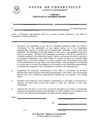 Form AR-1 &quot;Certificate of Assuming Insurer&quot; - Connecticut
