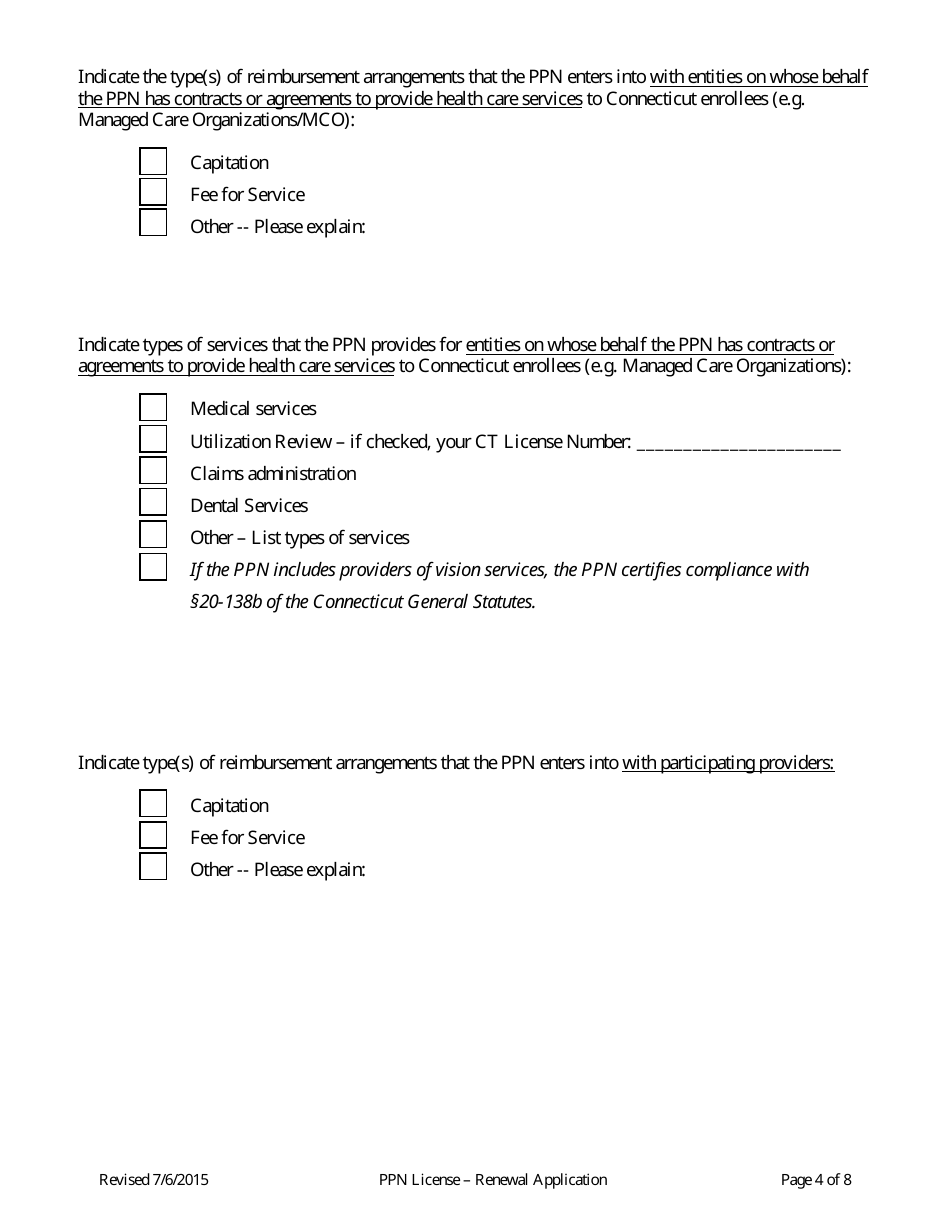 Connecticut Preferred Provider Network Ppn License Renewal Application Form Renewal Fill 6993