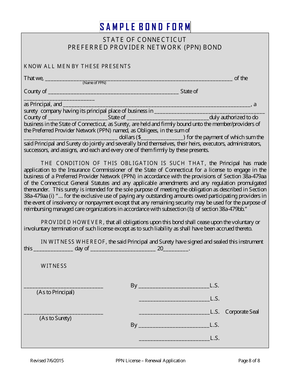 Preferred Provider Network (Ppn) License Renewal Application Form (Renewal) - Connecticut, Page 8