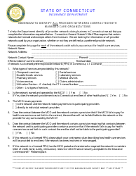 Connecticut Consumer Report Card Addendum Form (All Networks) Download
