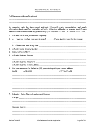 Application for Life Settlement Provider License - Connecticut, Page 6