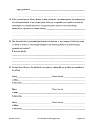 Application for Life Settlement Provider License - Connecticut, Page 9