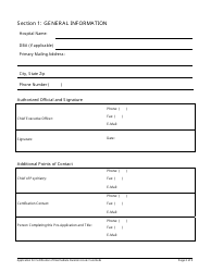 Application for Certification of Intermediate Duration Acute Care Beds - Connecticut, Page 2