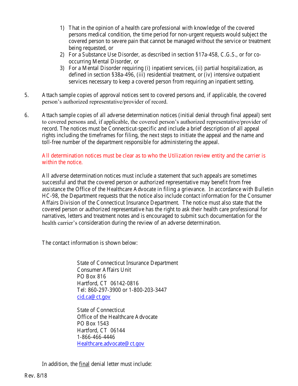 Connecticut Utilization Review License Application Form Fill Out
