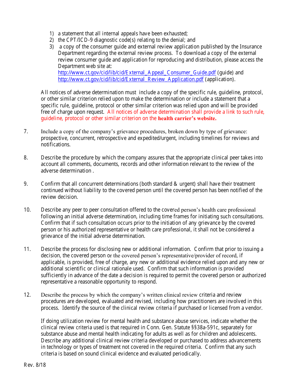 Connecticut Utilization Review License Application Form Fill Out