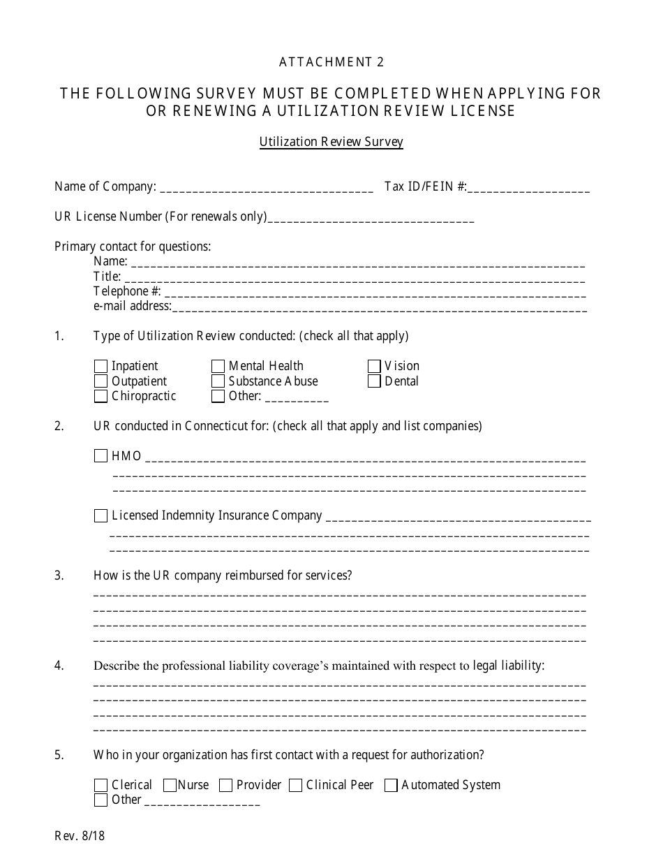 Connecticut Utilization Review License Application Form Fill Out