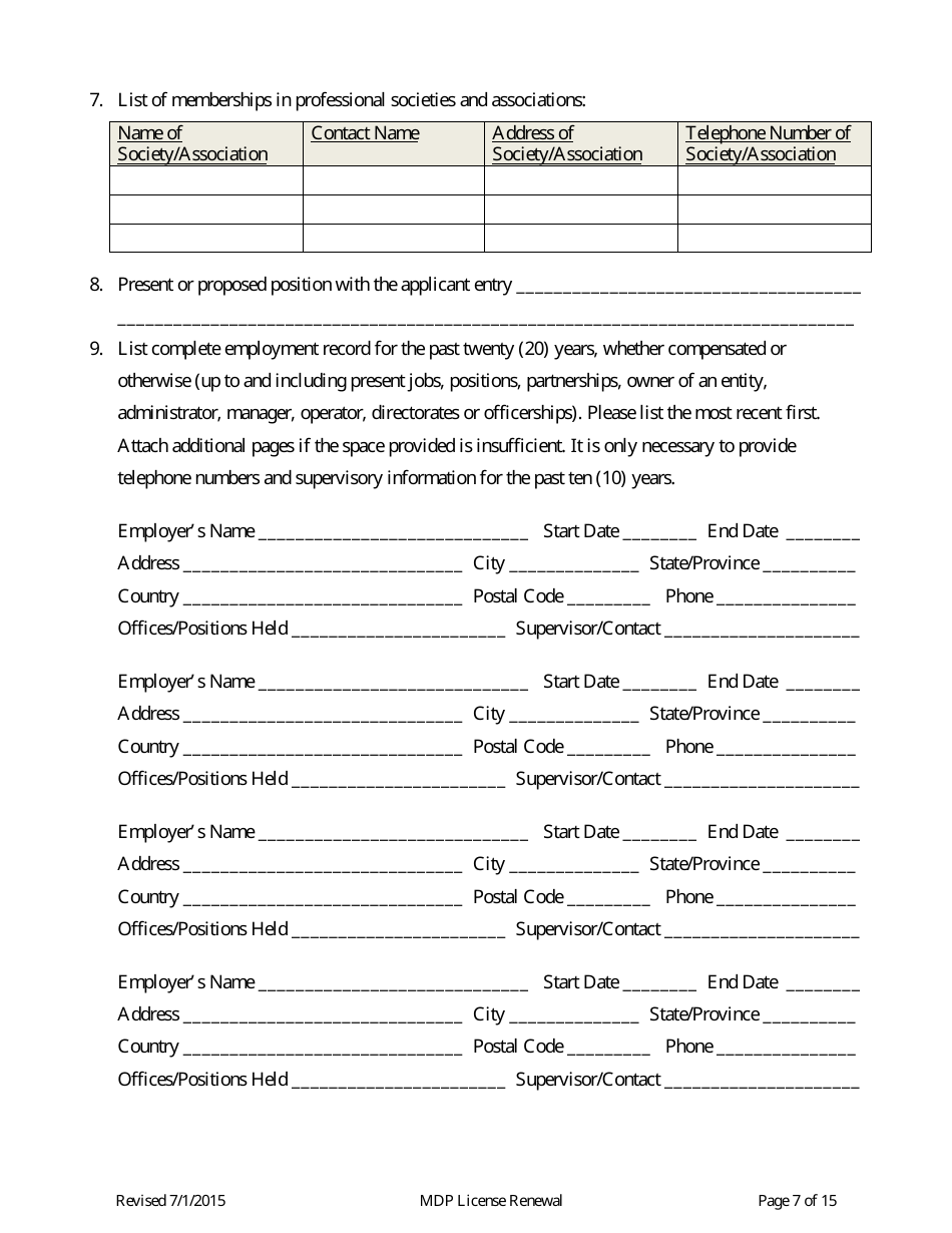 Medical Discount Plant (Mdp) License Renewal Form - Connecticut, Page 7
