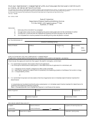 Form FAC-14 &quot;Five-Day Emergency Commitment Application and Physician's Certificate Alcohol or Drug Detoxification&quot; - Connecticut
