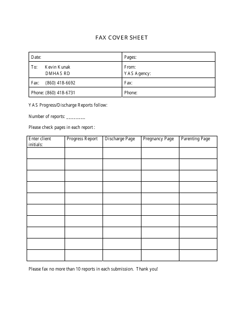 Fax Cover Report Sheet - Connecticut