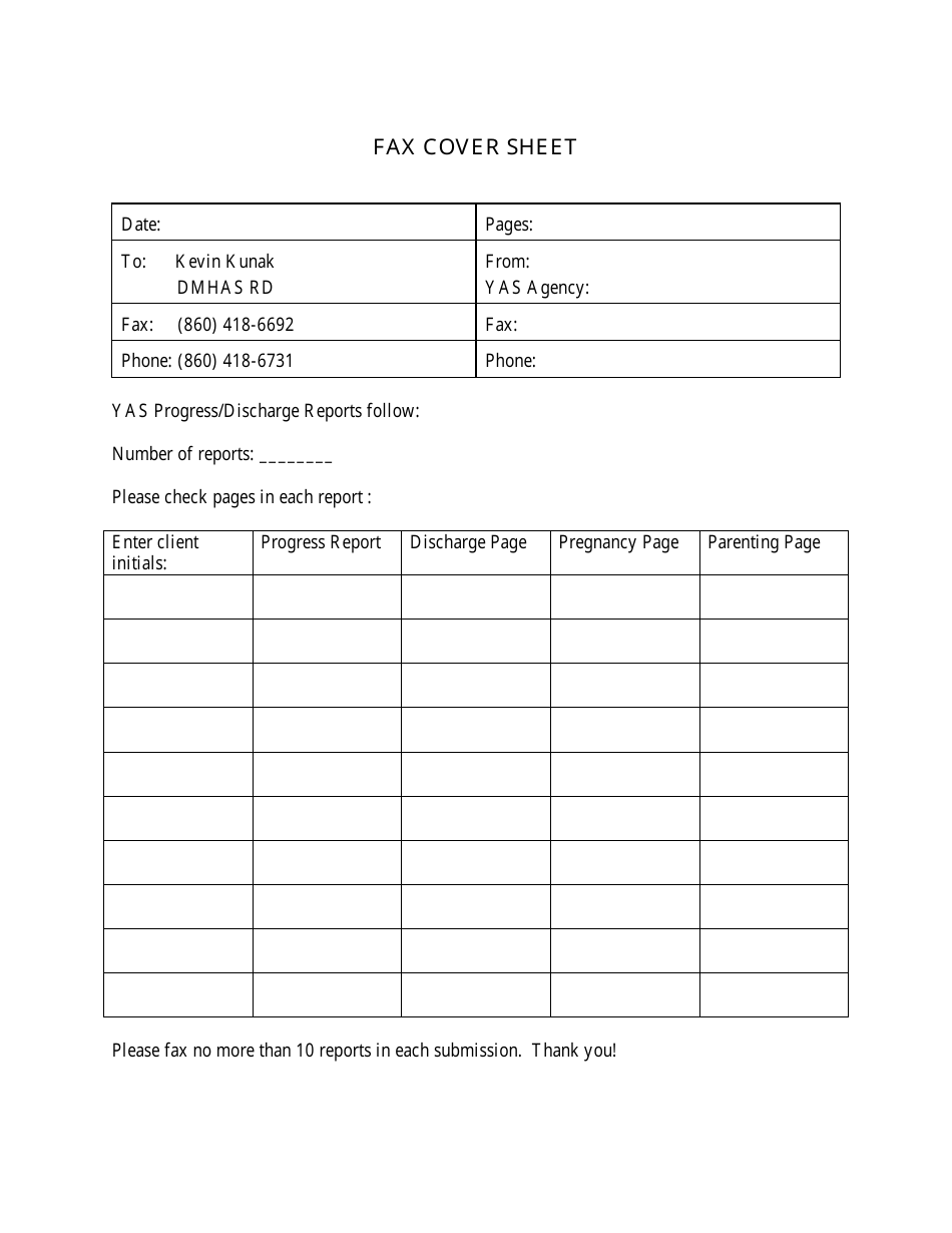 Fax Cover Report Sheet - Connecticut, Page 1