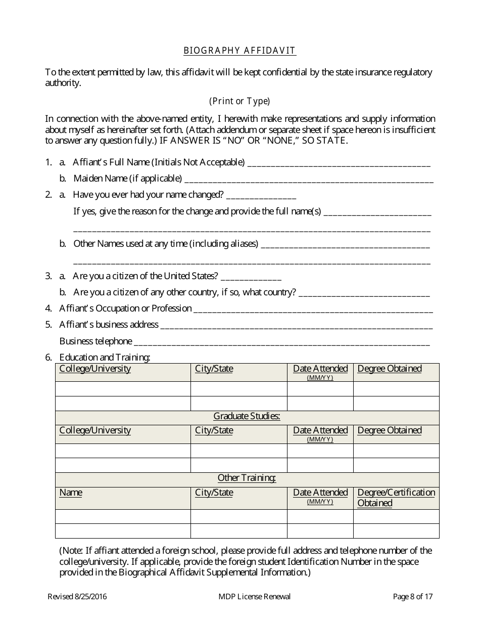 Medical Discount Plan (Mdp) License Renewal Form - Connecticut, Page 8