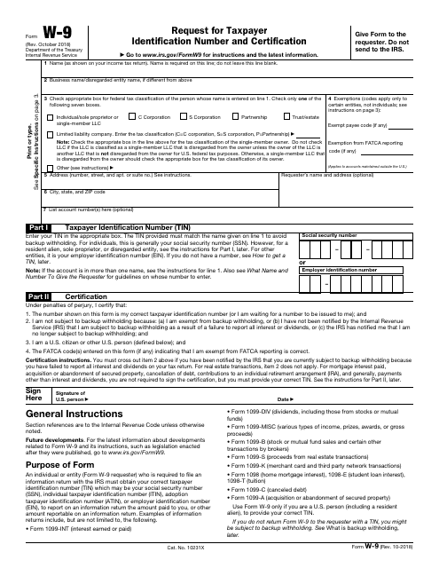 free w9 2018 pdf form filler