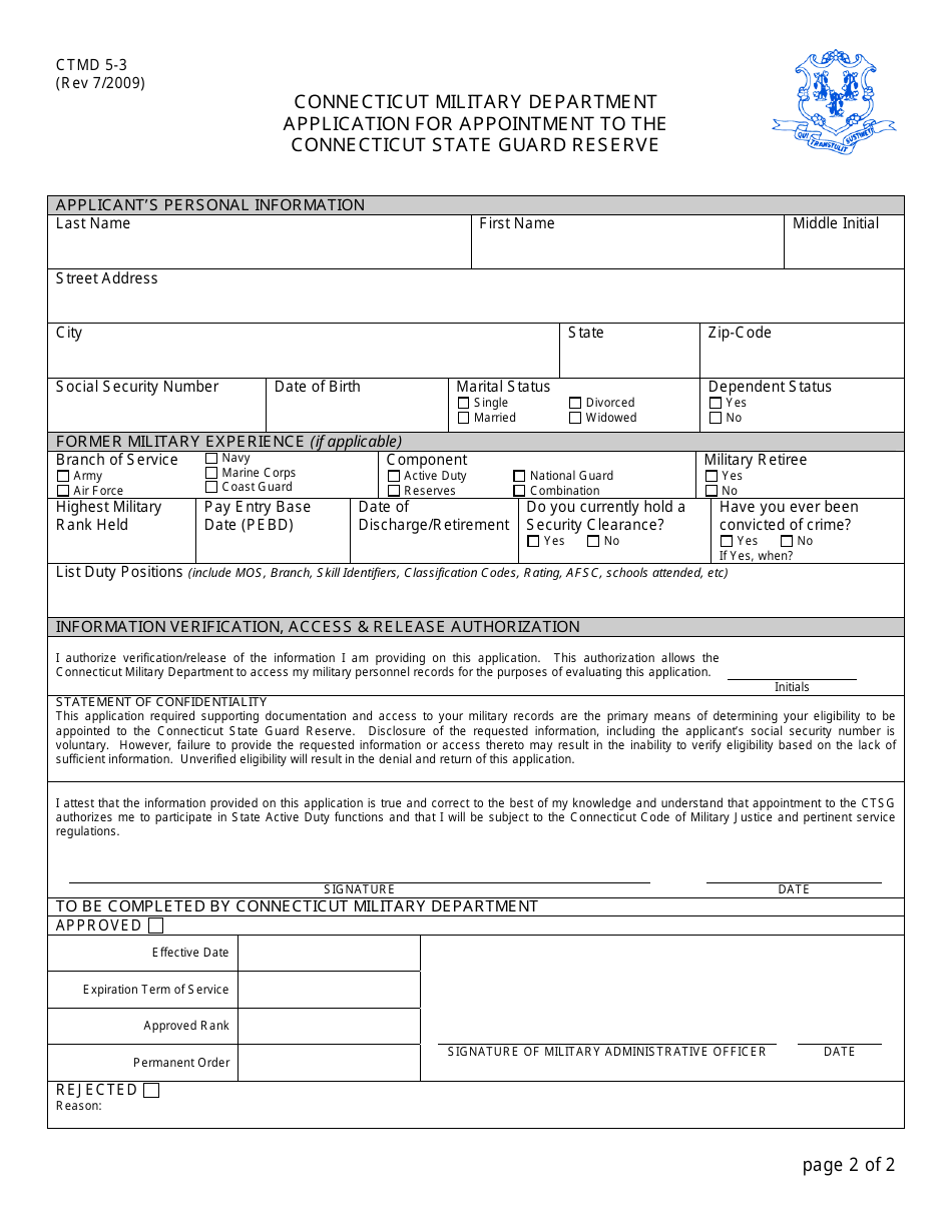 Ctmd Form 5 3 Fill Out Sign Online And Download Printable Pdf Connecticut Templateroller 7195