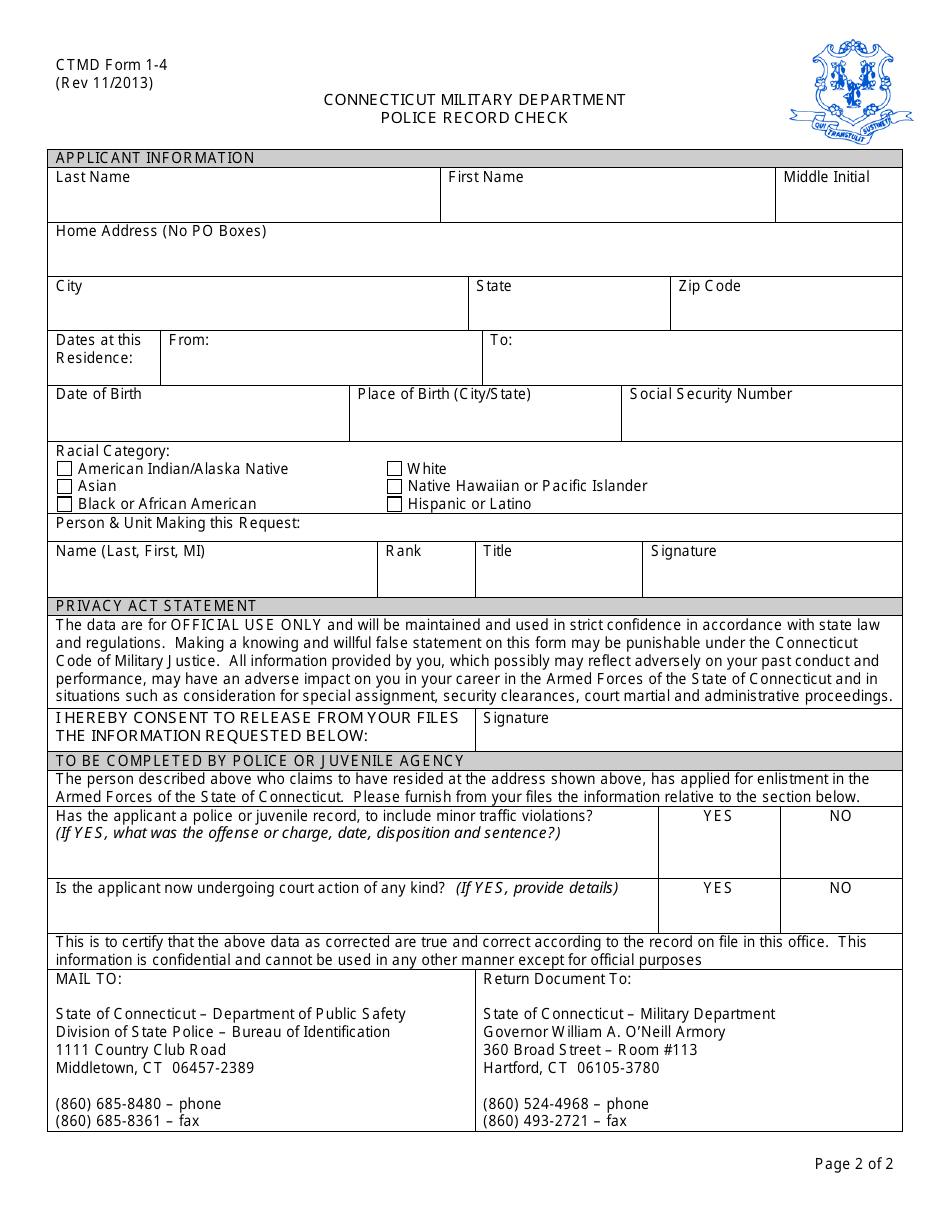 Ctmd Form 1 4 Fill Out Sign Online And Download Fillable Pdf Connecticut Templateroller 1007