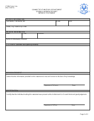 CTMD Form 1-6A Serious Incident Report Witness Statement - Connecticut, Page 2