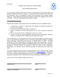 CTMD Form 1-15 &quot;Fraternization Policy&quot; - Connecticut