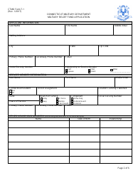 CTMD Form 7-1 &quot;Military Relief Fund Application&quot; - Connecticut, Page 2