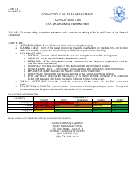 CTMD Form 1-8 Risk Management Worksheet - Connecticut