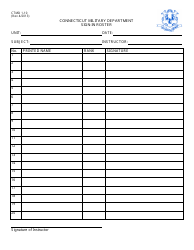 CTMD Form 1-10 Sign-In Roster - Connecticut, Page 2